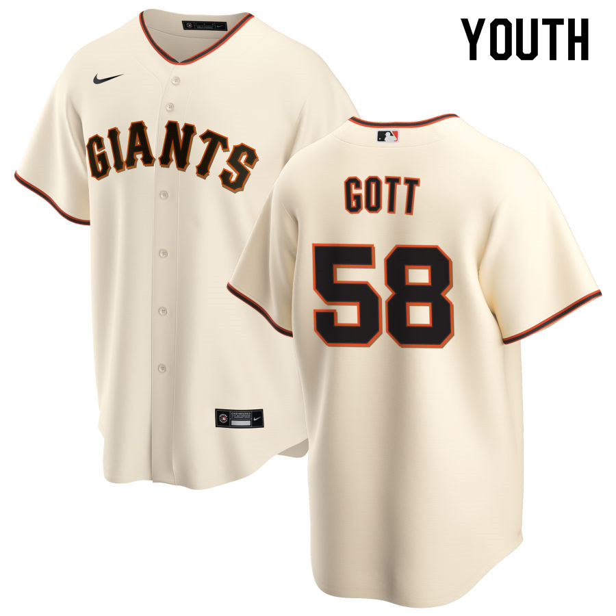 Nike Youth #58 Trevor Gott San Francisco Giants Baseball Jerseys Sale-Cream